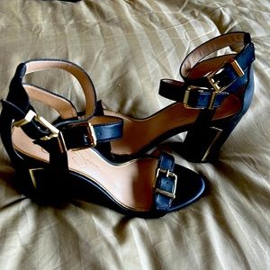 Women's black and gold heels-never worn